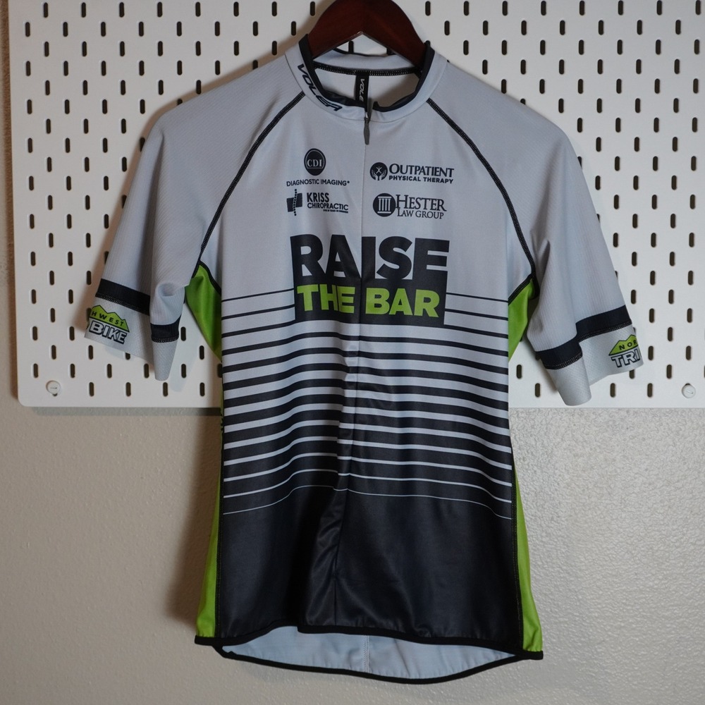 Voler Women's 2XL‎ Cycling Jersey Northwest Tri & Bike Raise The Bar Gray Green